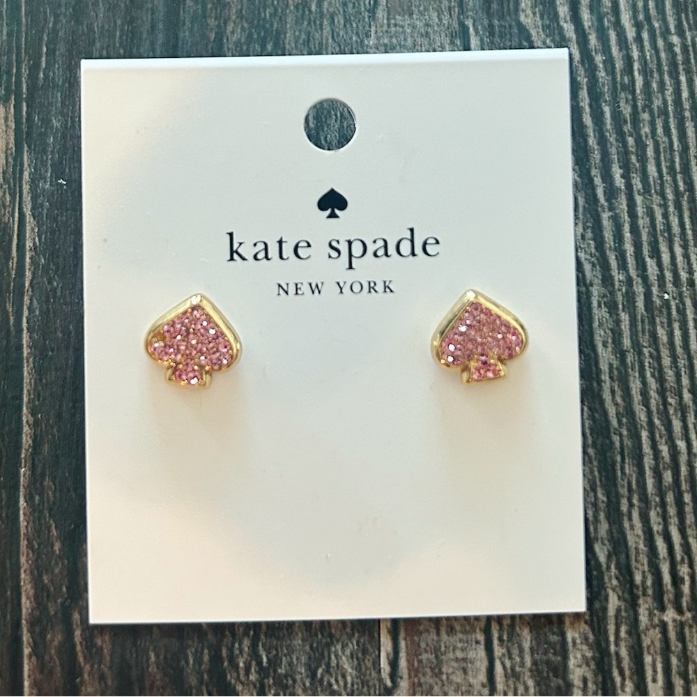 kate spade ♠️ Pave Crystal Spade Earrings